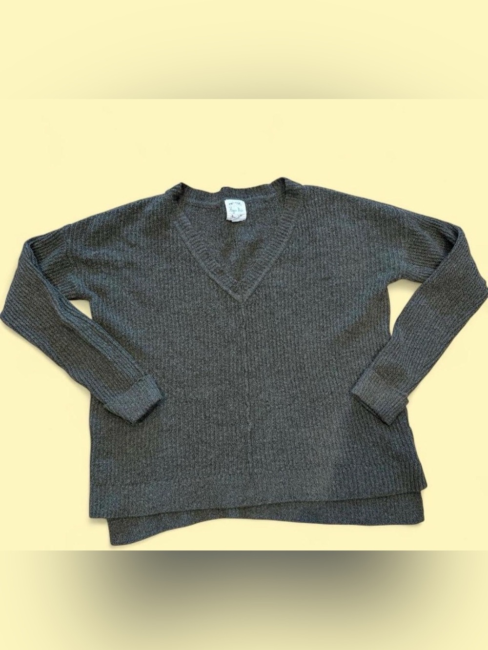 Hippie Rose Army Green V-Neck Sweater